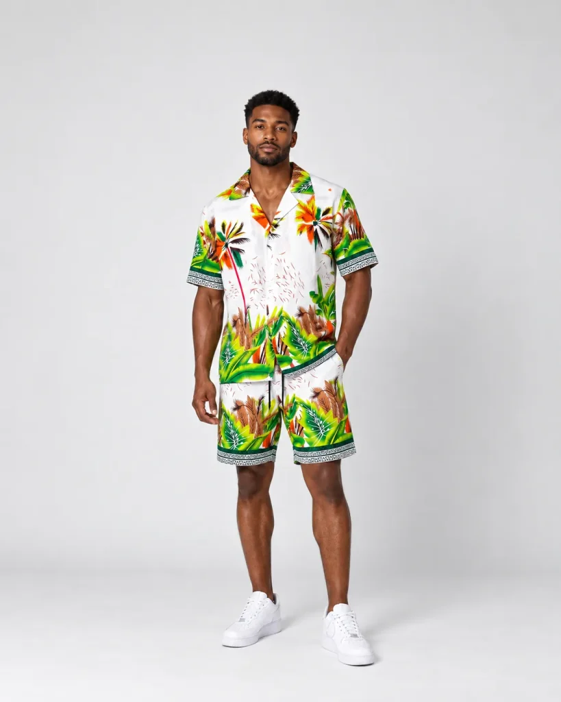 Customer wearing a store product