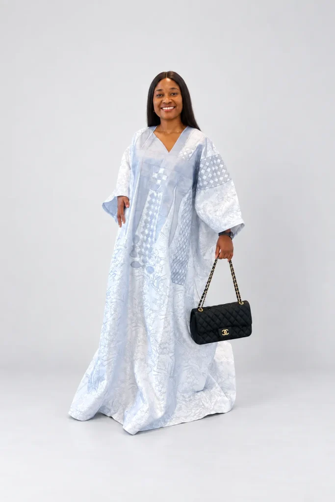 Customer wearing a store product